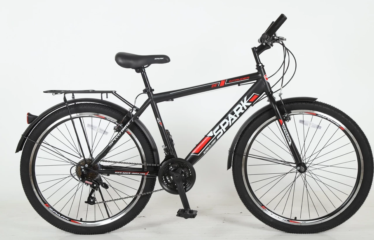 Фотографія Велосипед SPARK INTRUDER 26" 2021, розмір S, чорно-червоний